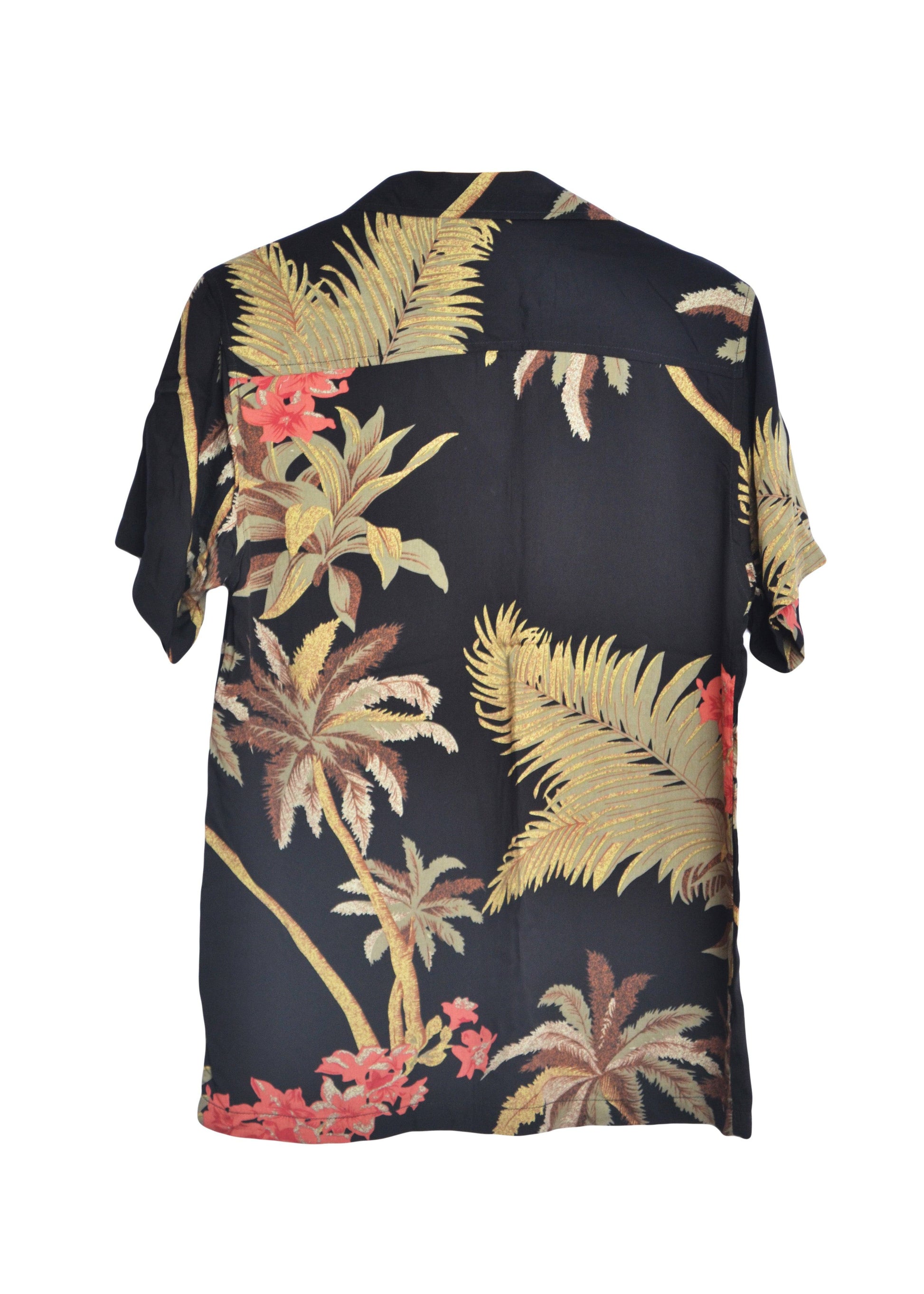 Vue dos chemise hawaienne noire aux tons fonces - GL BOUTIK