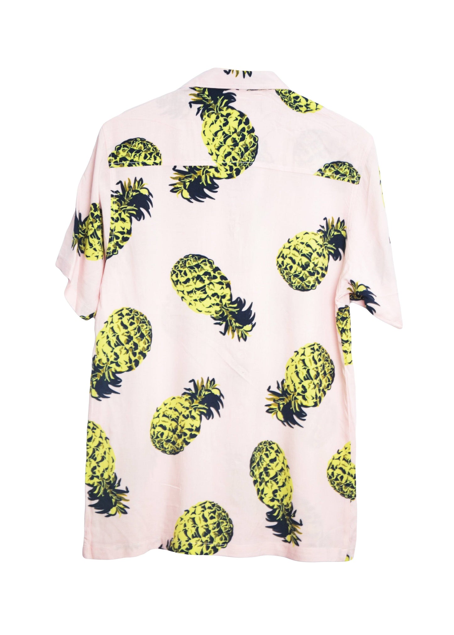 Vue dos chemise hawaienne homme rose imprimé ananas - glboutik.com