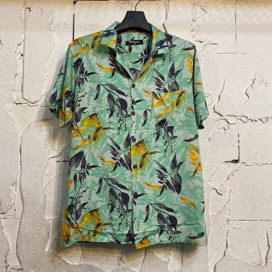 Chemise à fleurs couleur turquoise avec imprimé floral - GL BOUTIK