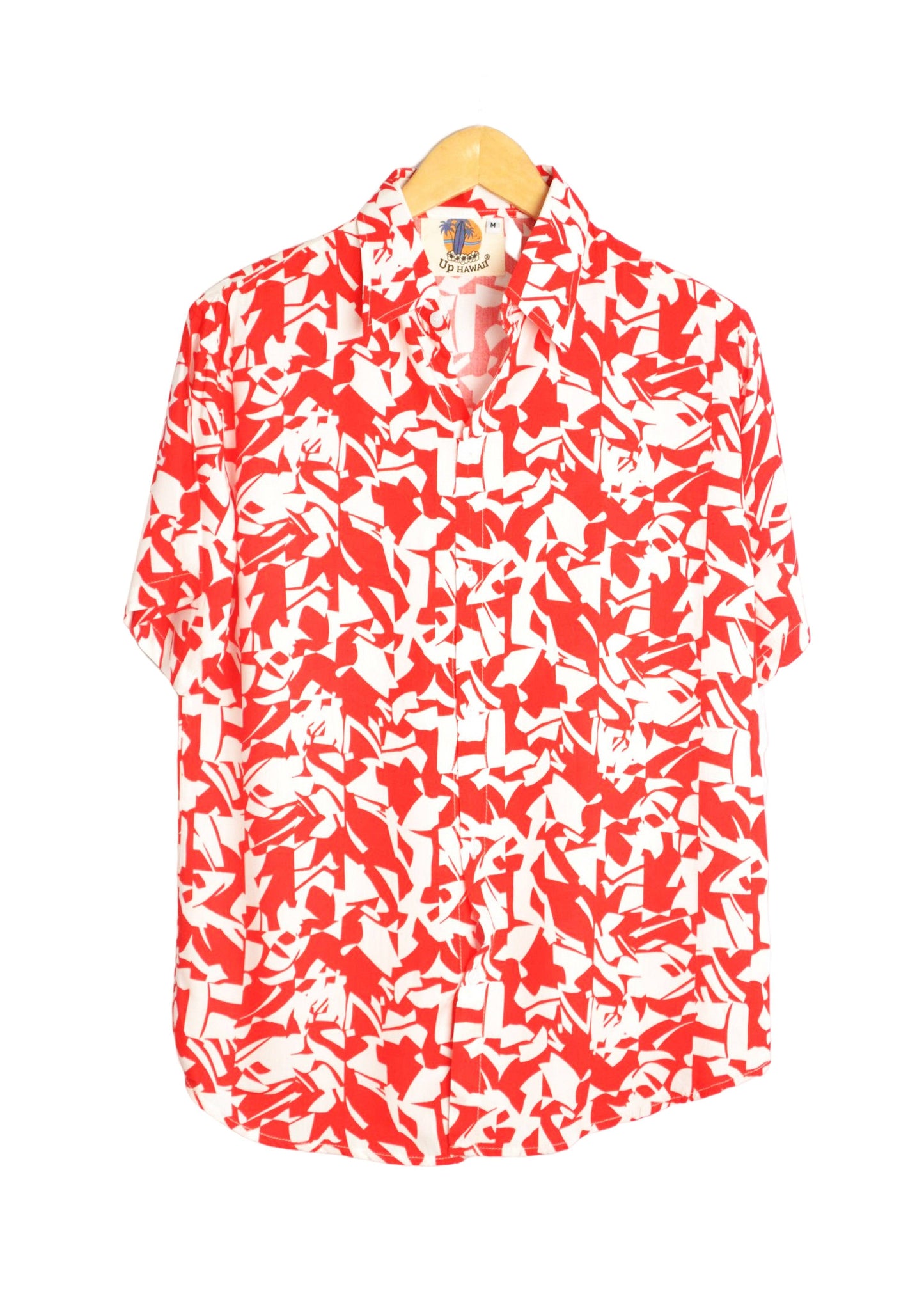 Chemise homme à motifs géométriques couleur rouge et blanc - GL BOUTIK