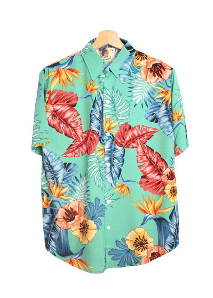 Chemise hawaienne homme turquoise marque up hawaii - GL BOUTIK