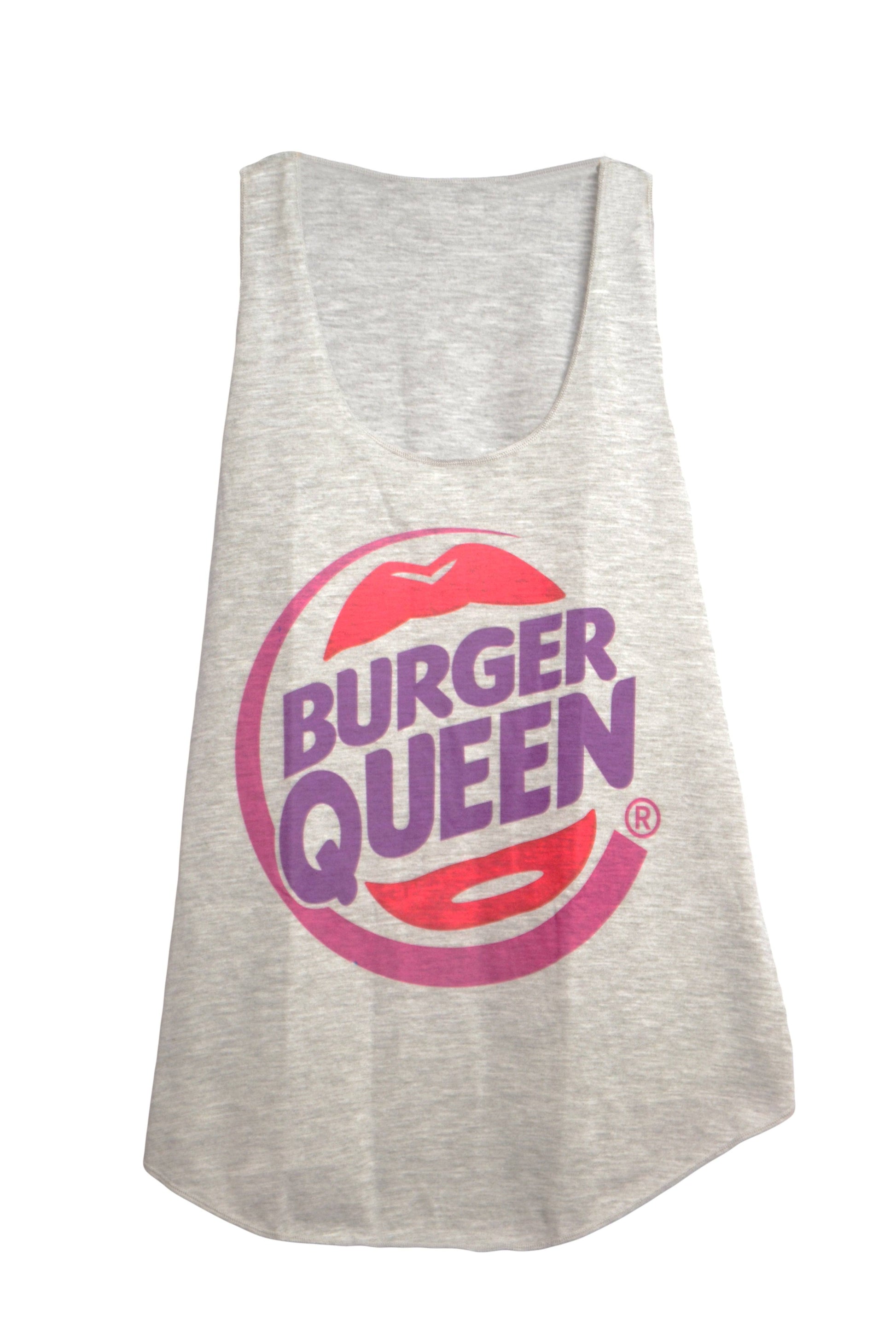 Débardeur femme burger queen couleur gris