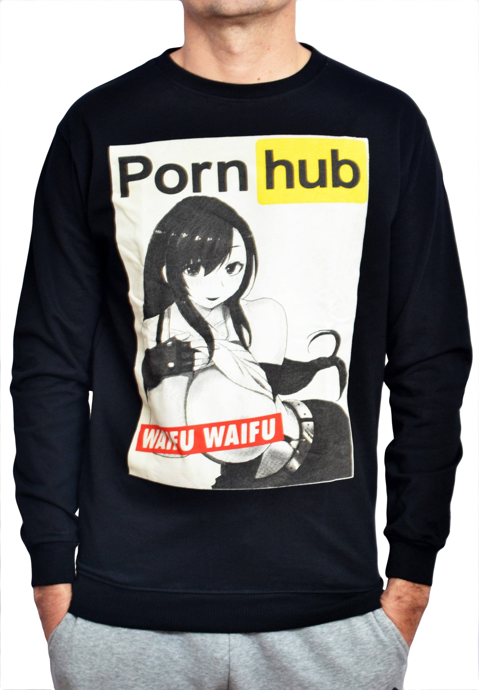 Sweat-shirt imprimé pornub waifu couleur noir