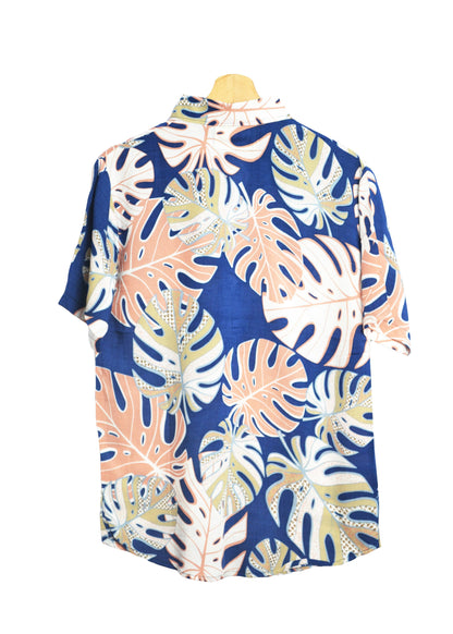 Vue dos chemise hawaienne bleue marque up hawaii - GL BOUTIK