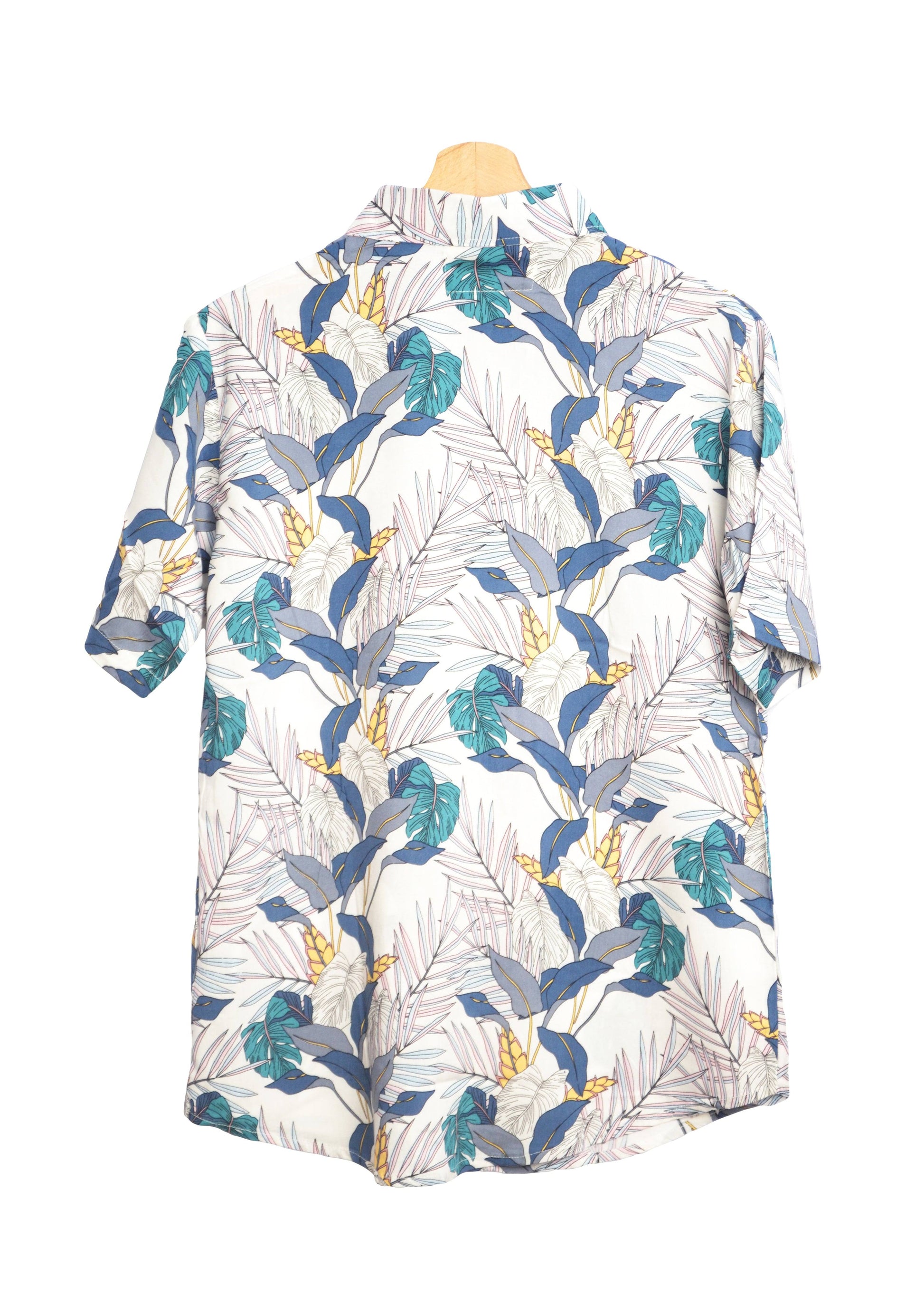 Vue dos chemise hawaienne homme à fleurs couleur ecru - GL BOUTIK