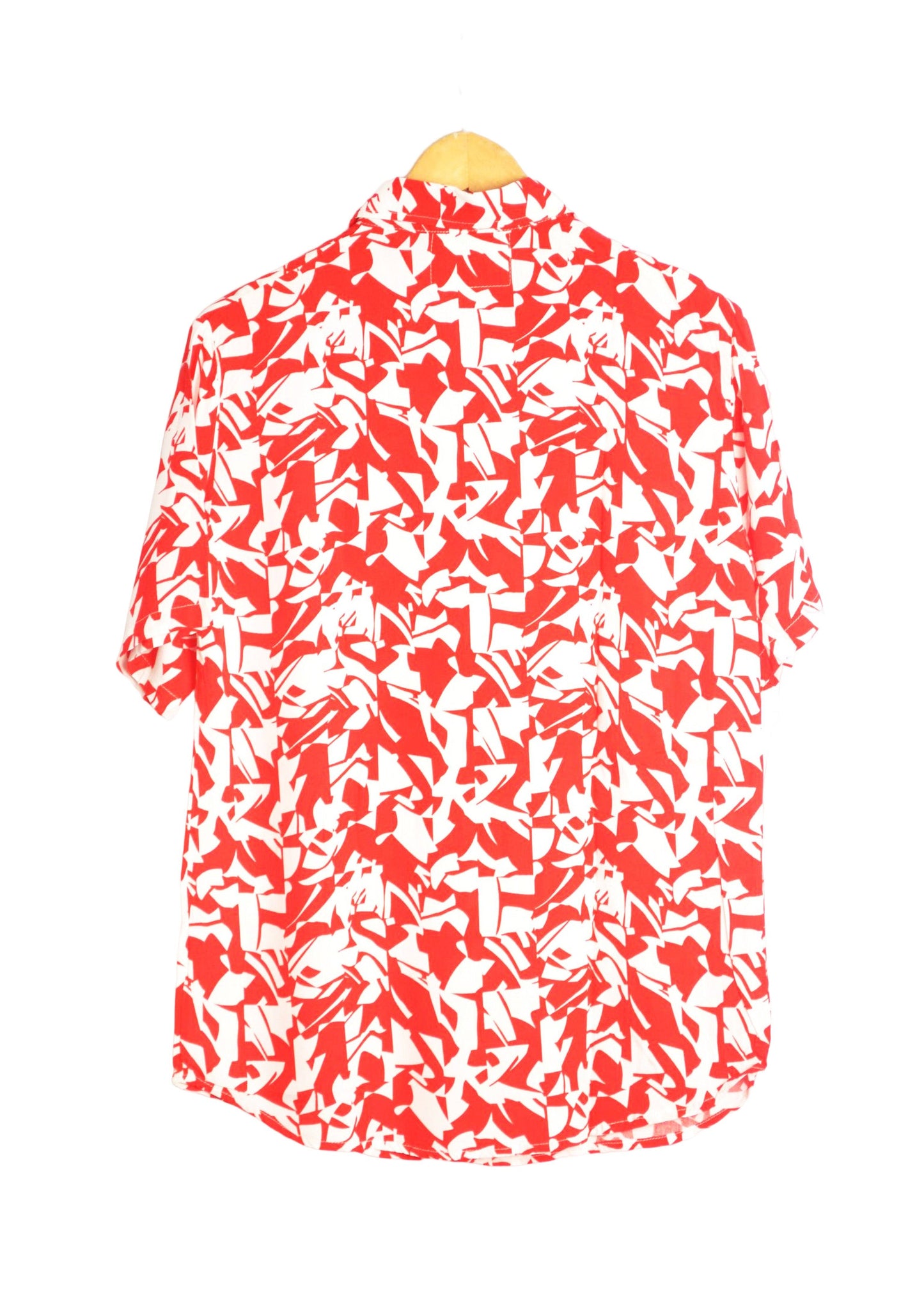 Vue dos chemise homme à motifs géométriques couleur rouge et blanc - GL BOUTIK