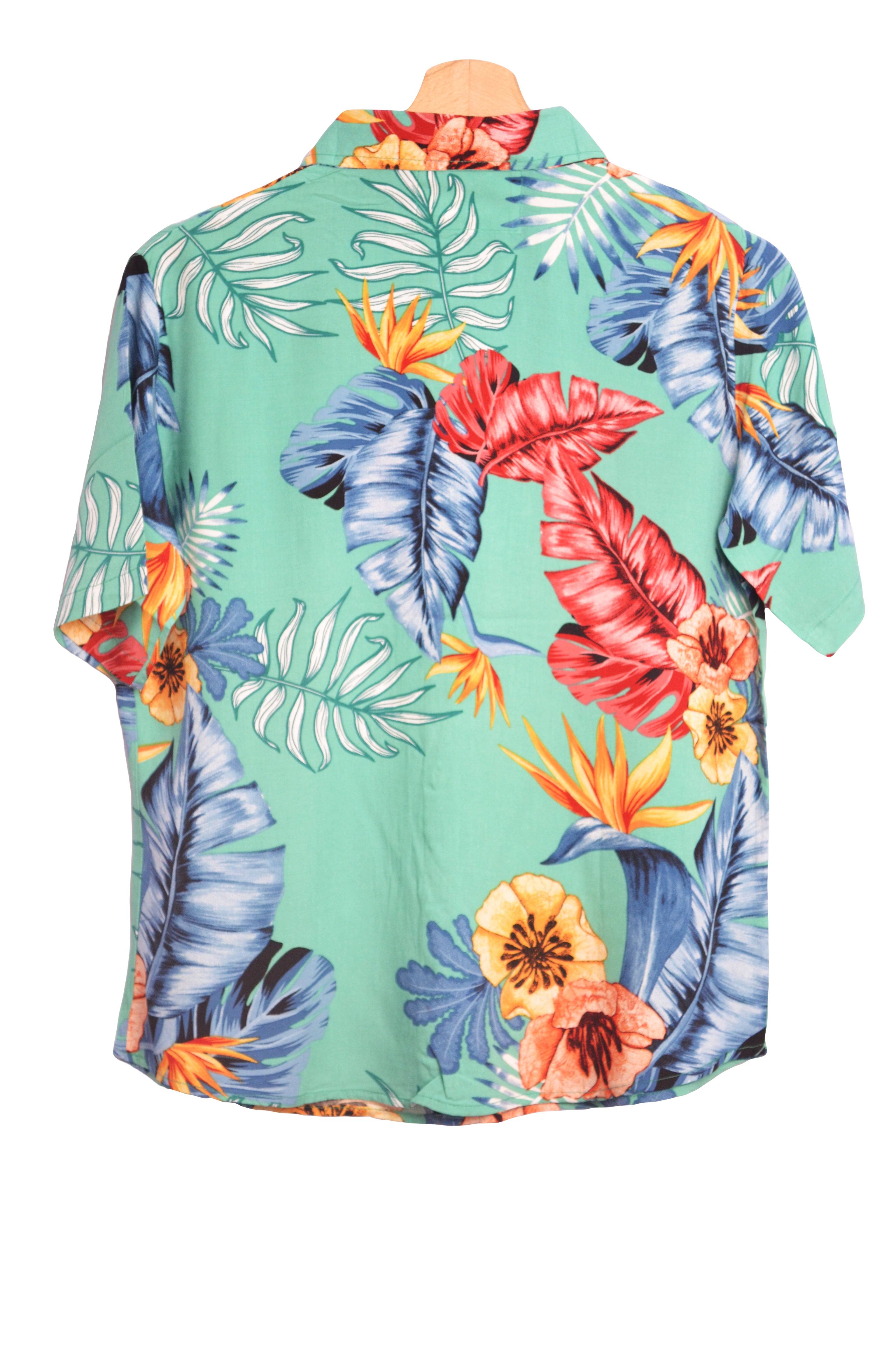 Chemisier marque up hawaii turquoise fleurs GL BOUTIK