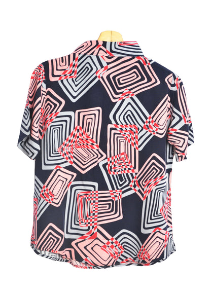 Retro psychedelic patterned blouse