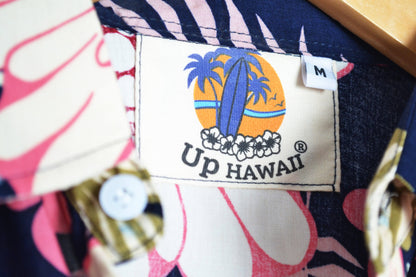 Vue etiquette chemise up hawaii bleu marine - GL BOUTIK