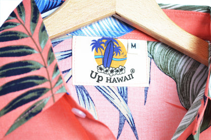 Vue label - chemise à fleurs couleur saumon marque up hawaii - GL BOUTIK