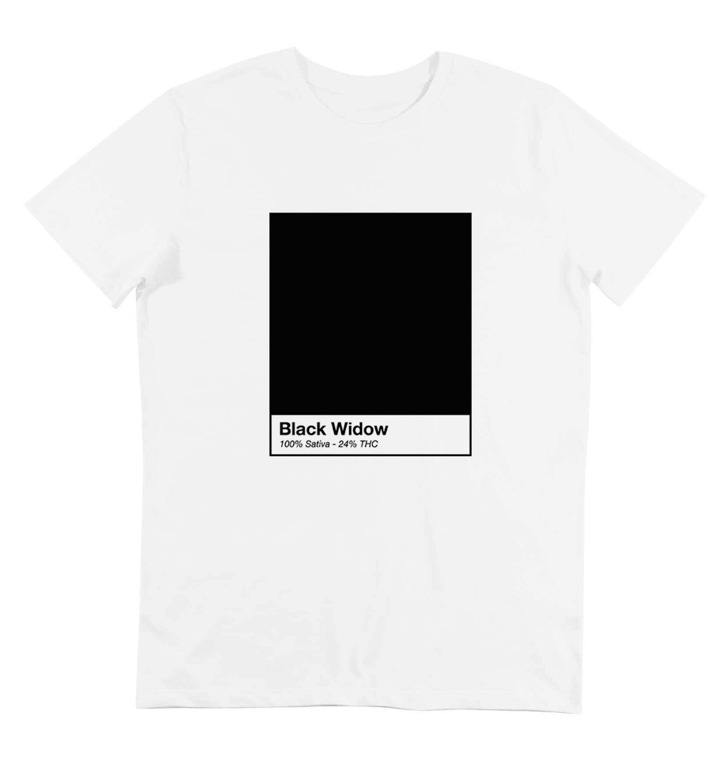 T-shirt homme blanc imprimé weed black widow - GL BOUTIK