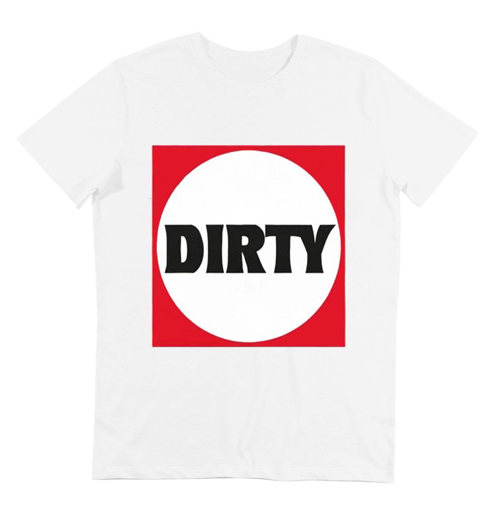 T-shirt pour homme blanc parodiant le logo de darty - Imprimé dirty - glboutik.com